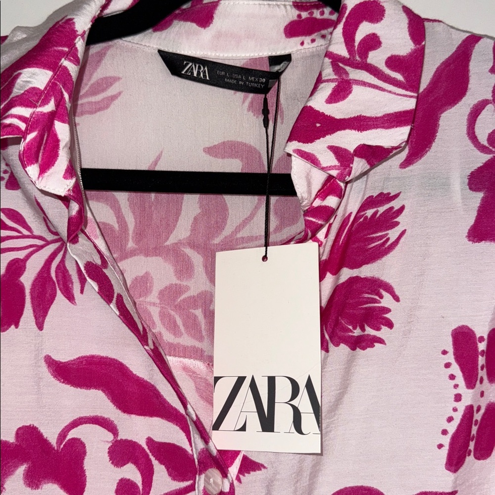 Zara Floral Button Down Shirt Dress - Picture 6 of 8